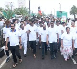 Yogandhra Walkathon Held in Visakhapatnam