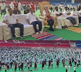 Yoga Day Celebrations Held at Gachibowli with State Officials