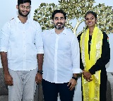 Jahnavi Dangeti meets Nara Lokesh after selection for space mission