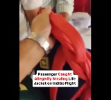 Indigo Airlines Passenger Caught Stealing Life Jacket on Flight Viral Video