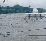 Musi River in Full Spate Floodwater Over Moosaram Bagh Bridge