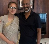 Simran calls on Superstar Rajinikanth; classifies meeting as "timeless"