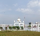 Kartarpur Sahib Gurdwara in Pakistan partially submerged in floodwater of Ravi river