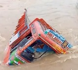 Coal Lorry Drowns in Munneru River NTR District