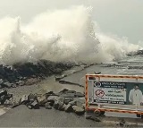 Uppada Beach Road Damaged Due to High Waves
