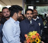 Nara Lokesh Arrives in Dallas Receives Grand Welcome