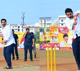 Nara Lokesh Played Cricket at Mangalagiri Premier League