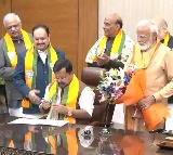 Flanked by PM Modi and Union Ministers, Nitin Nabin takes charge as new BJP chief