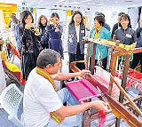 Jujuru Nagaraju showcases Dharmavaram silk weaving in China