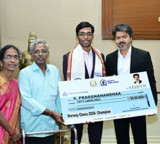 R Praggnanandhaa honored by CM Vijay with 50 lakh reward