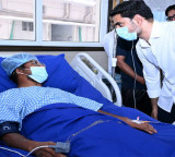 Minister Lokesh visits Vizag Steel Plant accident victims at KIMS Hospital