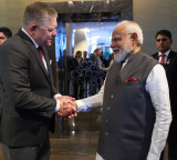 Slovak PM Fico sees off PM Modi as he departs for France