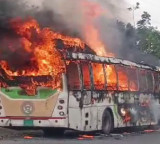 Karimnagar Electric Bus fire 41 passengers safe as driver acts fast