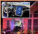 Tesla car crashes into house killing 76 year old woman in Texas