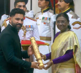 Rohit Sharma receives prestigious Padma Shri Award from President Droupadi Murmu