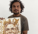 Narendra Modi portrait with tea reveals 12 years of governance by young artist