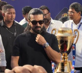 Ram Charan unveils APL trophy in Mangalagiri
