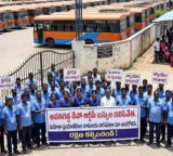 APSRTC Avanigadda depot staff protest against attacks by women passengers