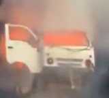Muharram procession dangerous stunt car blown up at 40 feet height in Ujjain