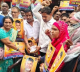 OPS for 11000 people in AP Milk abhishekam to CM portrait