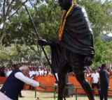 PM Modi pays tribute to Mahatma Gandhi, visits Navasakthi Vinayagar Temple in Seychelles