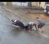 Junagadh bike falls into water filled pothole as video goes viral