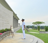 Indian Naval Officers honour fallen soldiers at Singapore's Kranji War Memorial