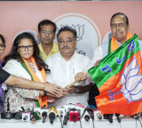 BJP welcomes three former TMC Rajya Sabha MPs as candidates in West Bengal