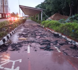 Solar cycling track partially removed in Narsingi