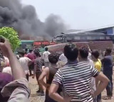 Vijayawada seven private buses gutted in fire