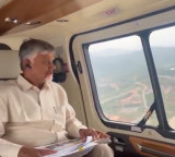 CM Chandrababu Naidu conducts aerial view of Polavaram Project
