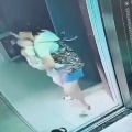 Surveillance camera captured the touching moment when a young mom