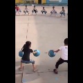 China kindergarten kids makes a mark of skill at basketball practice