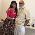 Senior director K Raghavendra Rao gives his blessings to anchor Neha Chowdary who selected for IPL as an anchor