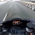 Biker at high speeds recorded his ride