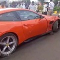Over speeding Ferari sports car hits man