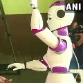 Robot helps voters to maintain Covid 19 in Kerala polling booth