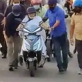 Mamata Banerjee Slipped from two Wheeler viral Video