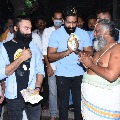 Manchu Vishnu and Navdeep offers special prayers at Simhachalam shrine