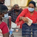 Actress Shakeela distributing food for poor