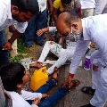 Telangana BJP Chief Bandi Sanjay helps a couple who injured on road