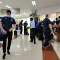 England Cricket team and staff arrive at Chennai Airport