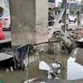 Road sinks near Hyderabad metro station