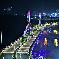 KTR shares Durgam Cheruvu cable bridge night view photos