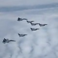 Five Rafales escorted by 02 SU30 MKIs as they enter the Indian air space