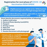 Registration for next phase of COVID19 Vaccination now open