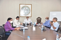 Telangana CS Somesh Kumar holds a tele-conference with district collectors
