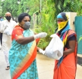 Telangana governor distributes fruits kits to all Raj Bhavan Class IV Employees and security personnel