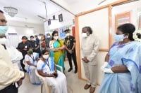 Telangana Governor visits Covid-19 vaccine dry run centre 