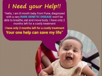 Parents appeal to Save their 9-month old baby Vedika from a deadly disease